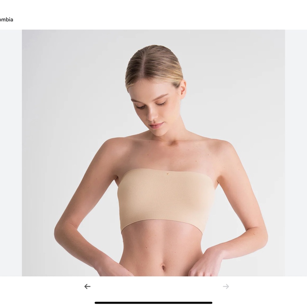 Punto Blanco Seamless Spandex Set of 2 Tan and White Bandeaus Size L